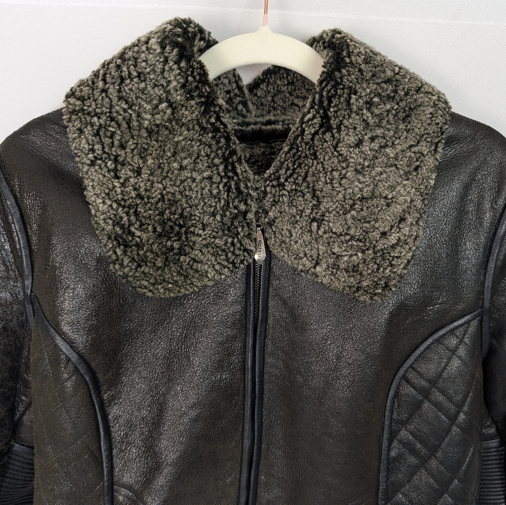 Cuadra Shearling Lined Leather Jacket - image 4